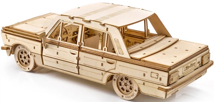 3D Пазл дерев'яний Little Story FSO Fiat 125p 26.2 x 11.7 x 8.5 см 237 деталей (5904100407873) - зображення 4