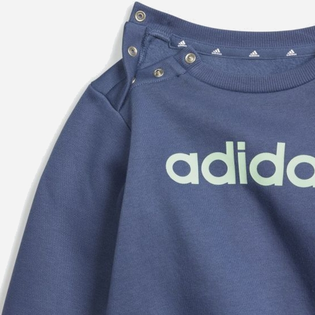 Дитячий теплий спортивний костюм (світшот + штани) для хлопчика adidas I LIN FL JOG IS2498 80 см Темно-синій/Сірий (4067891907746) - зображення 6