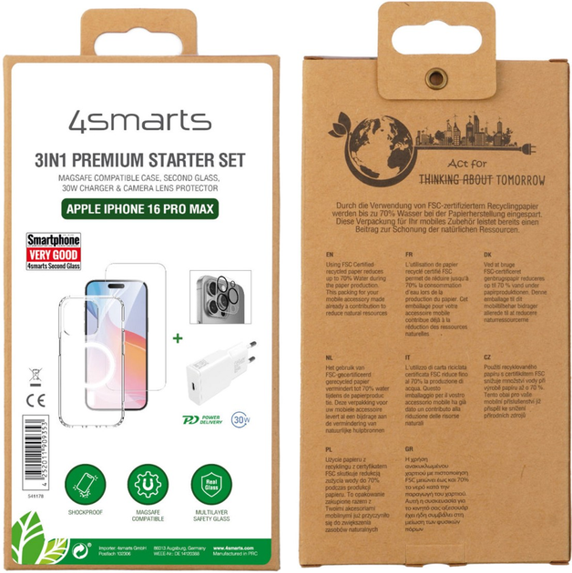 Zestaw 4smarts 3-in-1 Premium Starter Set do Apple iPhone 16 Pro Max (4252011909353) - obraz 2