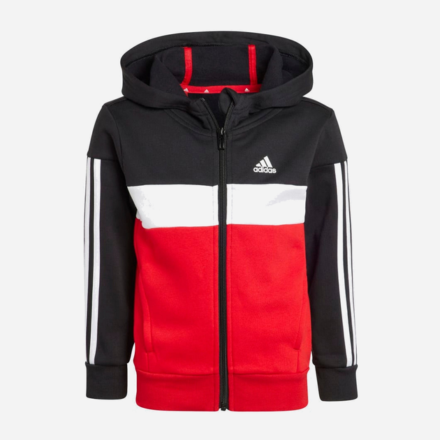 Komplet sportowy chłopięcy ocieplany (bluza + spodnie) adidas LK 3S TIB FL TS IJ6330 128 cm Czerwony/Czarny (4066762623983) - obraz 2