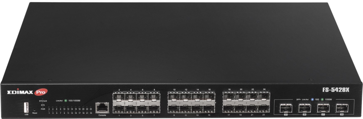 Switch Edimax 28-Port Gigabit SFP L2+ Black (FS-5428X) - obraz 2