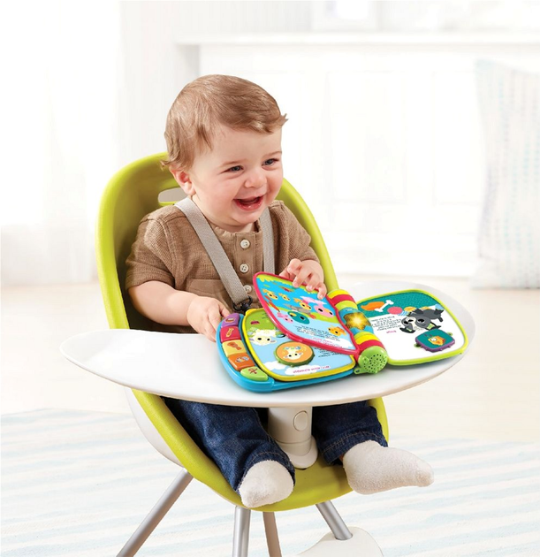 Інтерактивна іграшка VTech Baby Книжечка Друзі тварин Блакитна (3417761667729) - зображення 5