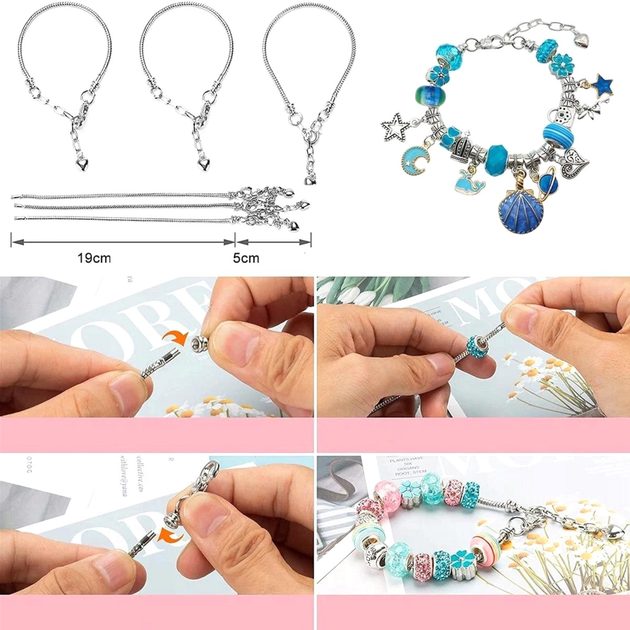 Zestaw dla dziecięcej kreatywności Maksik bransoletek naszyjników charms DIY (6920179699727) - obraz 11