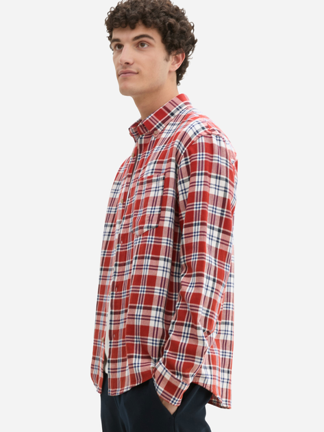 Сорочка бавовняна чоловіча Tom Tailor 1042538 XL Червона (4068127000514) - зображення 4