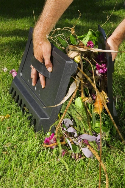 Компостер садовий пластиковий Keter E-Composter 470 л без основи (дна) (17186236) Чорний - зображення 3