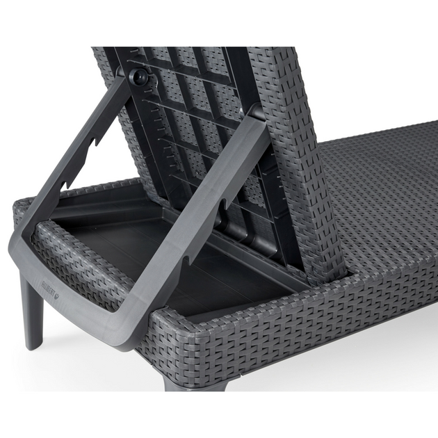 Шезлонг раскладной пластиковый Keter Allibert Jaipur Sun lounger (17205843) Антрацит - изображение 2