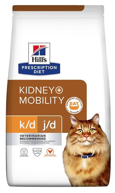  Сухий корм для кішок Hill's Prescription Diet Feline k/d + Mobility з куркою 3 кг (0052742044767) - зображення 1