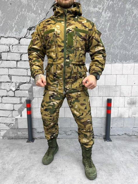 Тактический костюм с двойным флисом и высоким воротником Soft Shell Multicam XL - изображение 1