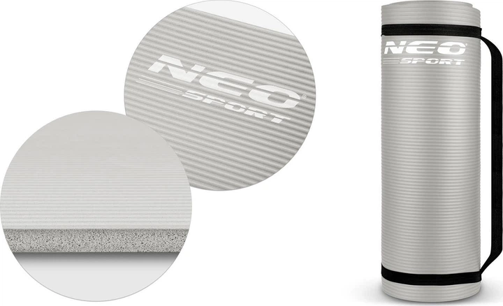 Килимок для тренувань Neo Sport 183 x 60 см 192200 сірий (5903890606145) - зображення 8