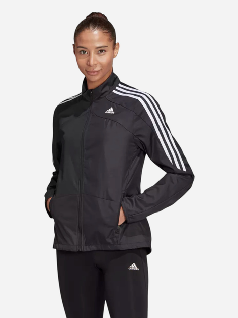 Kurtka wiatrówka damska do biegania adidas Marathon Jkt W GK6062 XS Czarna (4064044024978) - obraz 1