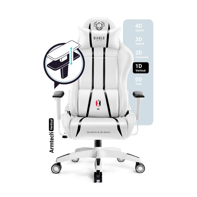 Fotel gamingowy Diablo X-One 2.0 King Size White/Black (5902560337839) - obraz 8