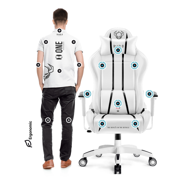 Fotel gamingowy Diablo X-One 2.0 Normal Size White/Black (5902560337822) - obraz 4
