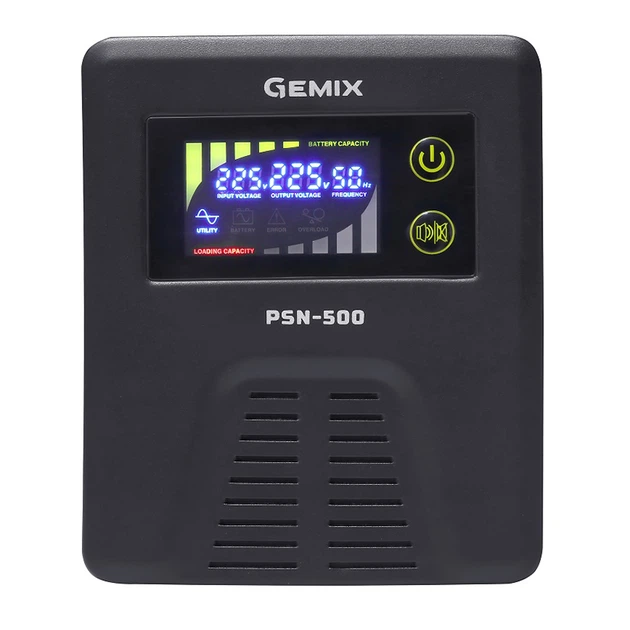 Источник бесперебойного питания Gemix PSN-500 500VA/300W 12V/220V 15А, 1xSchuko без АКБ Black (PSN-500) - изображение 2