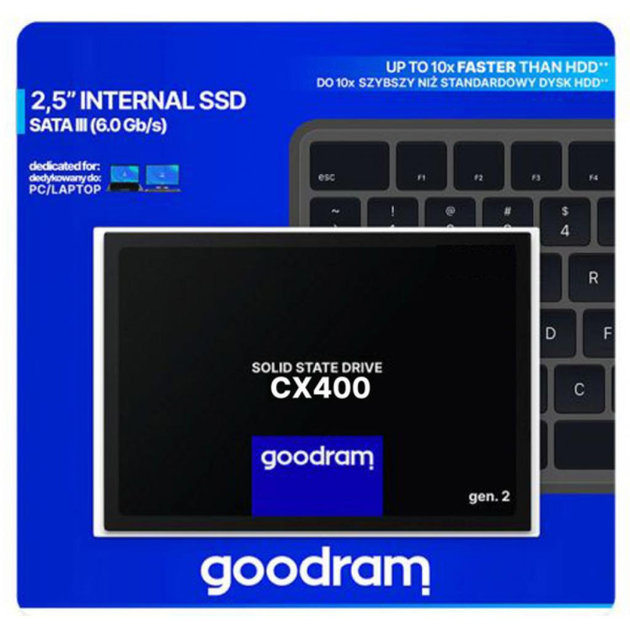 Накопичувач Goodram CX400 Gen.2 512GB 2.5" SATAIII (SSDPR-CX400-512-G2) - зображення 3