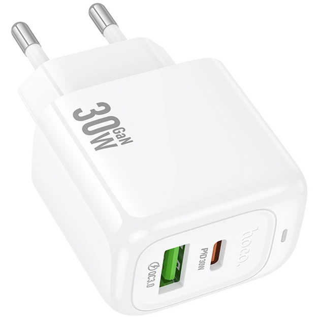 МЗП Hoco CS55A Surplus PD30W+QC3.0 (1USB-A/1C) White - Фото 3 МЗП Hoco CS55A Surplus PD30W+QC3.0 (1USB-A/1C) White - зображення 3