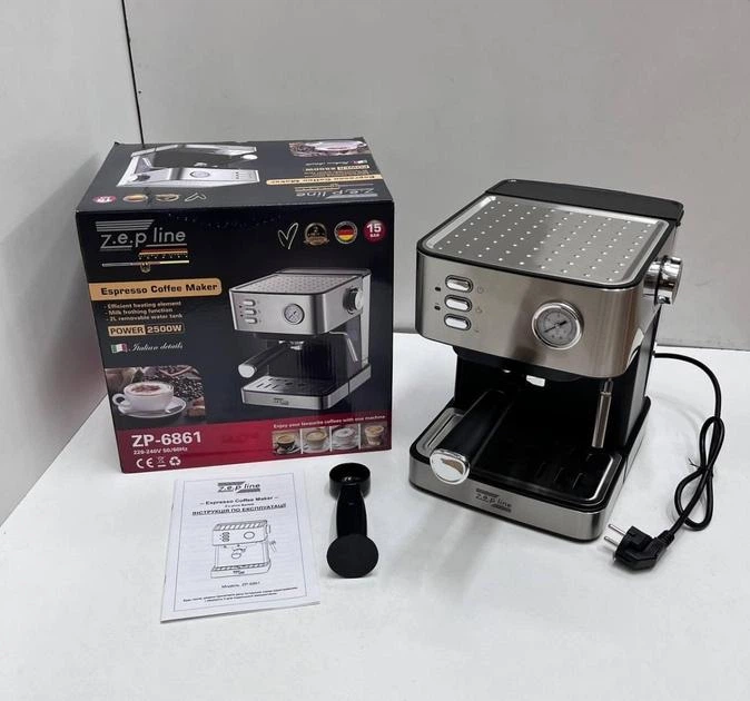 Кофеварка Эспрессо Zepline ZP-6861 2500Вт с функцией вспенивания молока эспрессо, капучино, латте - изображение 5