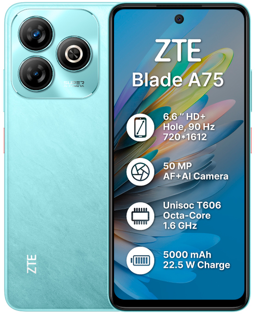 Мобільний телефон ZTE Blade A75 4/256GB Green (1103983) – фото, отзывы ...