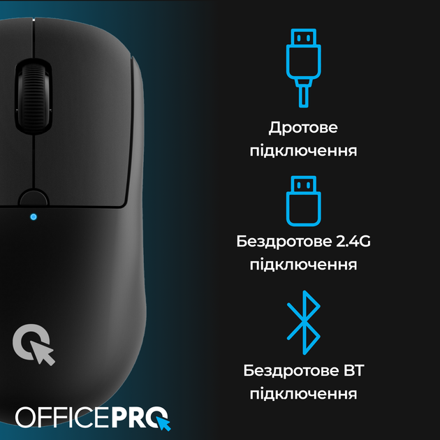 Мышь OfficePro M307B Silent Click Wireless/Bluetooth Black - изображение 6