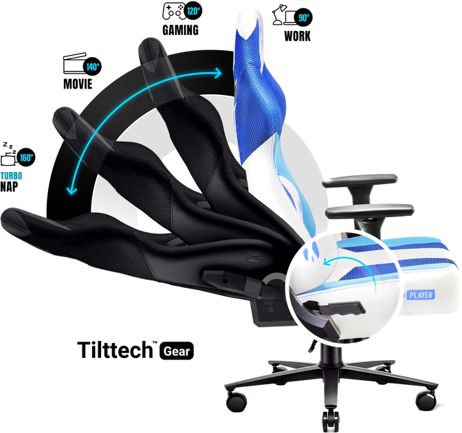 Ігрове крісло Diablo X-Player 2.0 Normal Size Frost White (5902560339161) - зображення 5