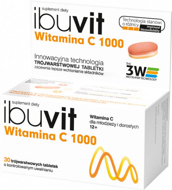 Witaminy Farmaceutyczne Polpharma Ibuvit Witamina C 1000 30 tablets (5903060617902) - obraz 1