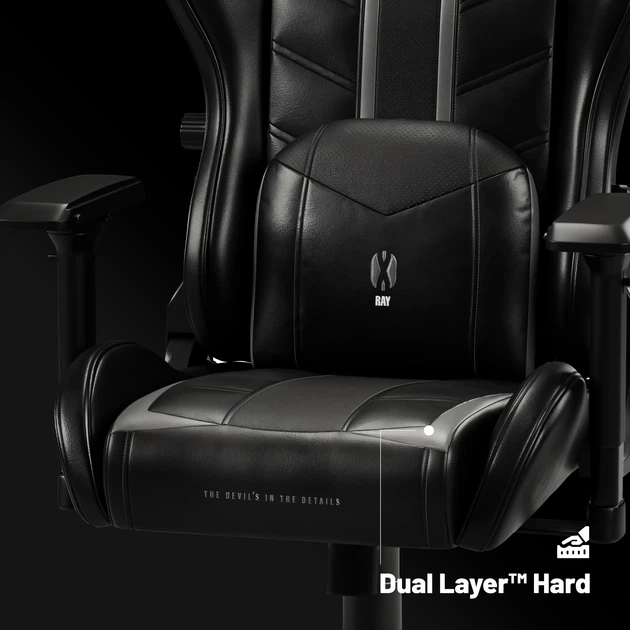 Fotel gamingowy Diablo Chairs X-Ray 2.0 Normal Size Black/Grey (5902560336047) - obraz 7