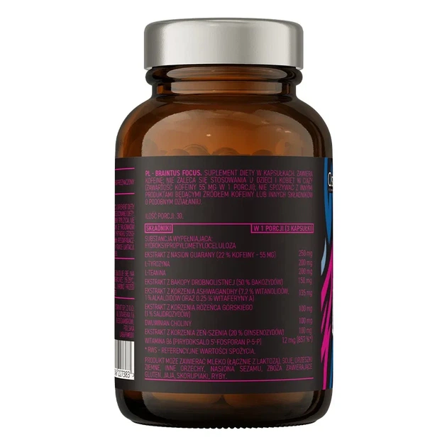 Пищевая добавка для мозга, BRAINTUS FOCUS, OstroVit, 90 капсул - изображение 3