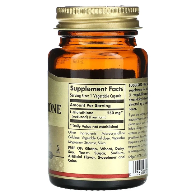 Глутатион Solgar (L-Glutathione) 250 мг 30 капсул - изображение 2
