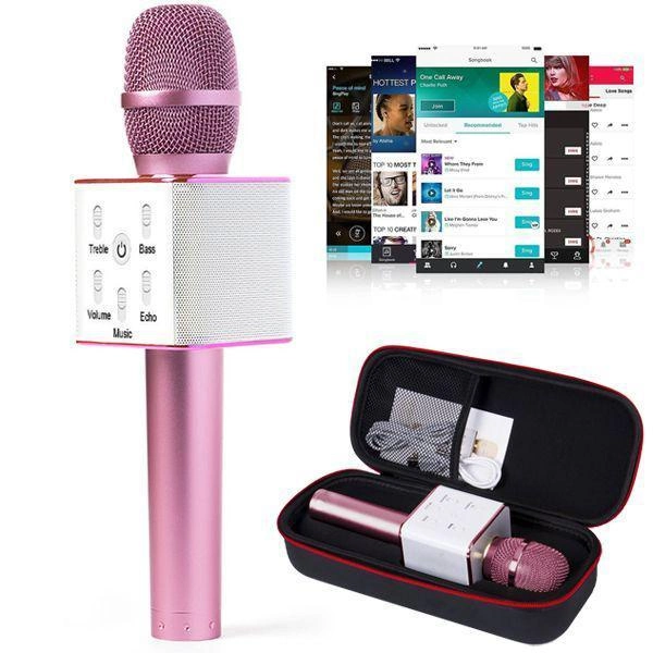 Караоке Микрофон Q7 Bluetooth Rose Gold - изображение 2