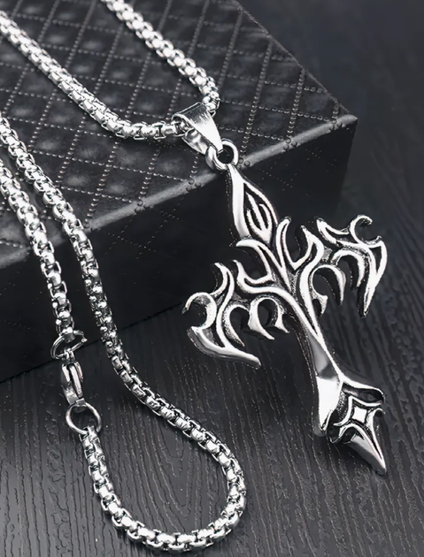 Цепочка Fashion Jewerly с масивным крестом в готическом панк стиле огняной крест для мужчин для женщин (SVS) - Фото 5 Цепочка Fashion Jewerly с масивным крестом в готическом панк стиле огняной крест для мужчин для женщин (SVS) - изображение 5