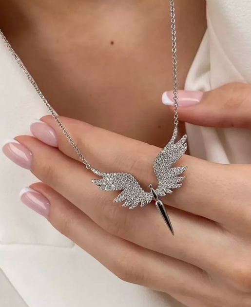 Цепочка Fashion Jewerly Крылья Ангела подвеска на шею в стиле Тиффани y2k kpop серебристый (SVS) - изображение 6