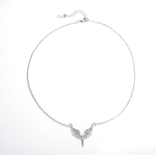 Цепочка Fashion Jewerly Крылья Ангела подвеска на шею в стиле Тиффани y2k kpop серебристый (SVS) - изображение 7