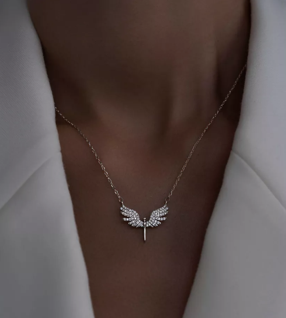 Цепочка Fashion Jewerly Крылья Ангела подвеска на шею в стиле Тиффани y2k kpop серебристый (SVS) - изображение 2