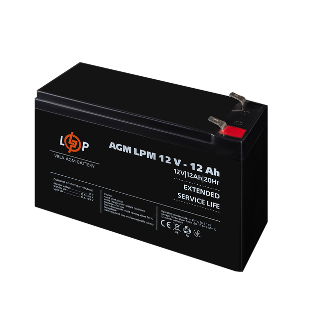Акумулятор свинцево-кислотний LogicPower AGM LPM 12 - 12 AH - зображення 4