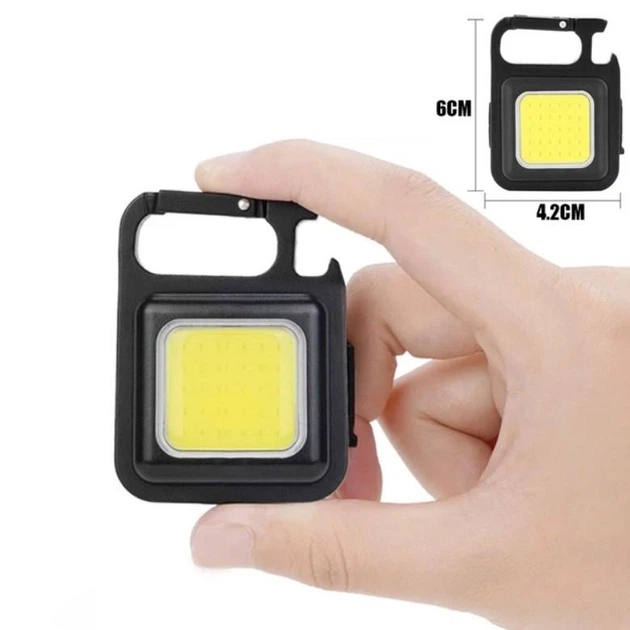 Аккумуляторный портативный фонарик - брелок c карабином и магнитом LED COB 500 mAh - Фото 3 Аккумуляторный портативный фонарик - брелок c карабином и магнитом LED COB 500 mAh - изображение 3