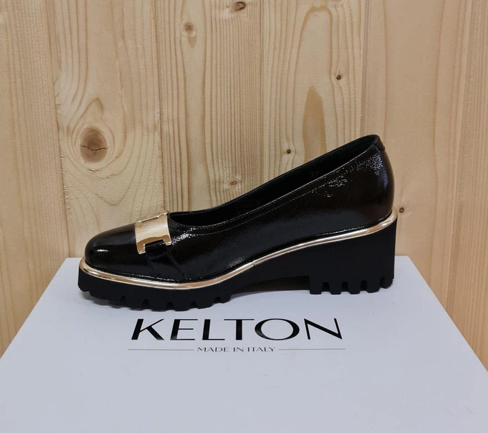 Туфлі жіночі Kelton лакова шкіра , танкетка 1071 Чорні 37 - Фото 3 Туфлі жіночі Kelton лакова шкіра , танкетка 1071 Чорні 37 - зображення 3
