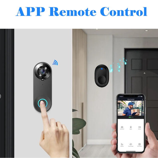 WiFI відеодомофон VHG N8 Tuya Version, Video Doorbell Black - Фото 8 WiFI відеодомофон VHG N8 Tuya Version, Video Doorbell Black - зображення 8