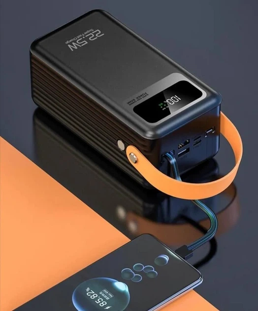 Портативне зарядне Power Bank PX691D 60000mAh, повербанк з ліхтариком та 2 USB портами - зображення 5