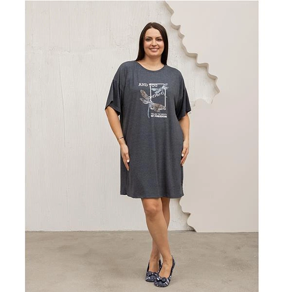 Туника женская вискоза 2XL темно-синяя 18296 - Фото 2 Туника женская вискоза 2XL темно-синяя 18296 - изображение 2