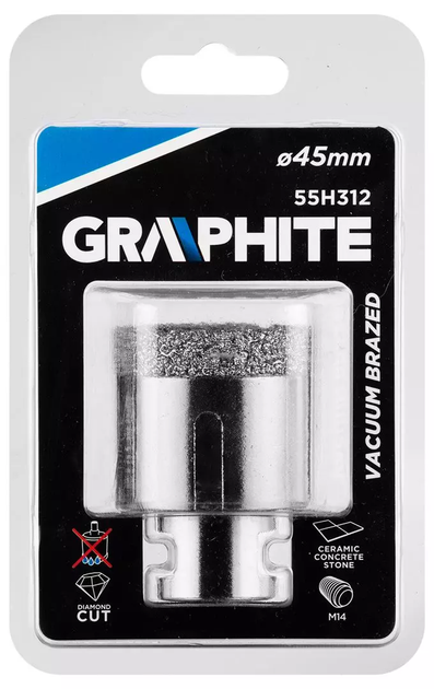 Otwornica diamentowa Graphite 45 mm M14 55H312 (5902062509352) - obraz 2