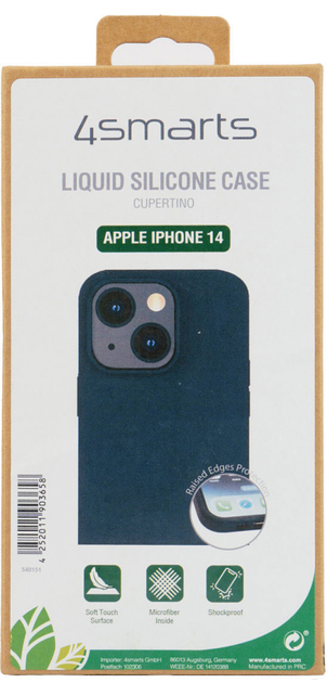 Etui 4smarts Liquid Silicone Case Cupertino dla Apple iPhone 14 Black (4252011903658) - obraz 4