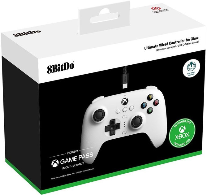 Kontroler 8BitDo Ultimate Wired Controller White (6922621505129) - obraz 3
