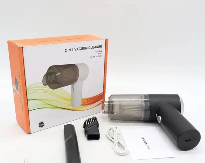 Пилосос автомобільний 120 Вт з 2 насадками, Vacuum cleaner з миючим фільтром, Чорний - зображення 5