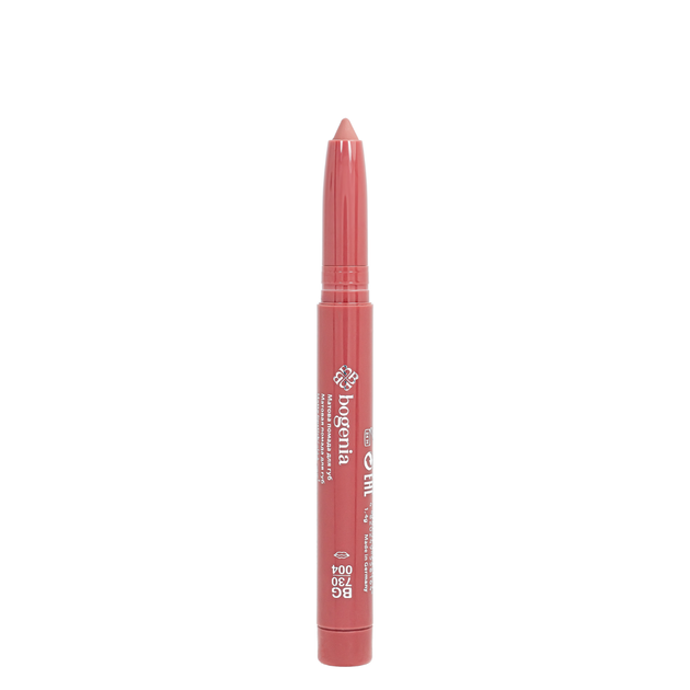Помада-олівець для губ водостійка Bogenia Velvet Waterproof Matte BG730, 004 Cranberry Коралово-бежевая - изображение 3