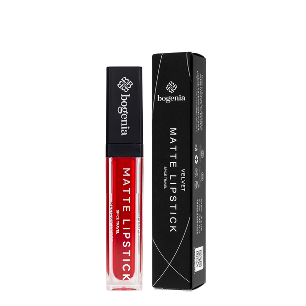 Помада рідка для губ Bogenia Liquid Matte Lipstick Spice Travel BG720, № 014 Mexican Dance - зображення 5