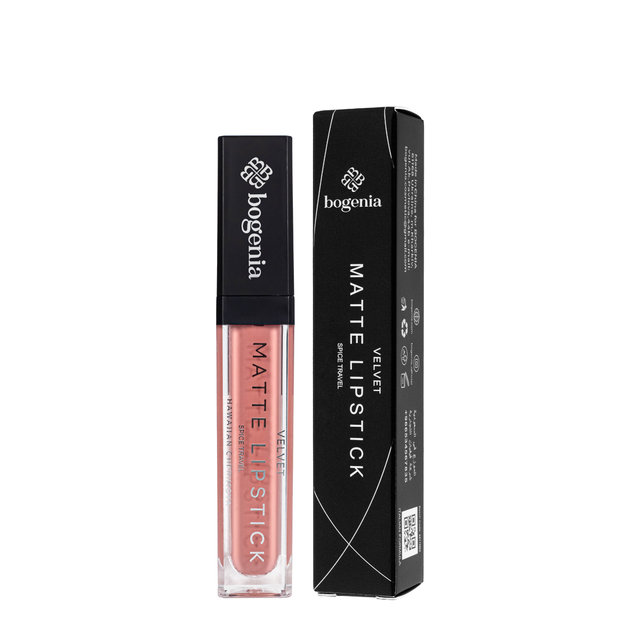 Помада для губ жидкая Bogenia Liquid Matte Lipstick Spice Travel BG720, № 001 Hawaiian Cherimoya - Фото 5 Помада для губ жидкая Bogenia Liquid Matte Lipstick Spice Travel BG720, № 001 Hawaiian Cherimoya - изображение 5