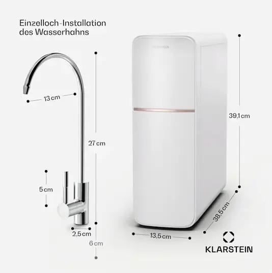 Система фильтрации воды Klarstein PureLine 400, 400 GPD 1500 л/день Белый Б/У - изображение 4
