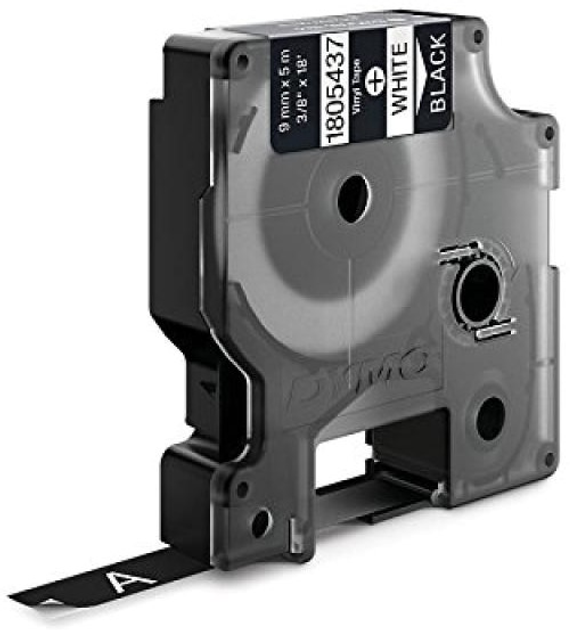 Taśma etykietowa Dymo Rhino Vinyl 9 mm x 5.5 m White/Black (1805437) - obraz 4