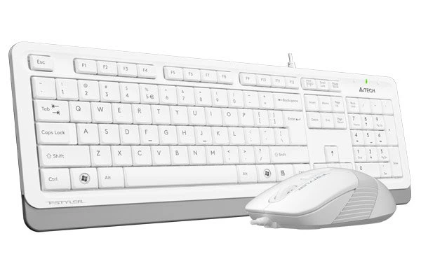 Комплект клавіатура+мишка A4Tech F1010 (White) Fstyler, дротовий, USB, білий колір - зображення 3