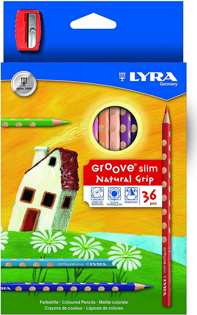 Набір кольорових олівців Lyra Groove Slim з точилкою 36 шт (4084900202463) - зображення 1