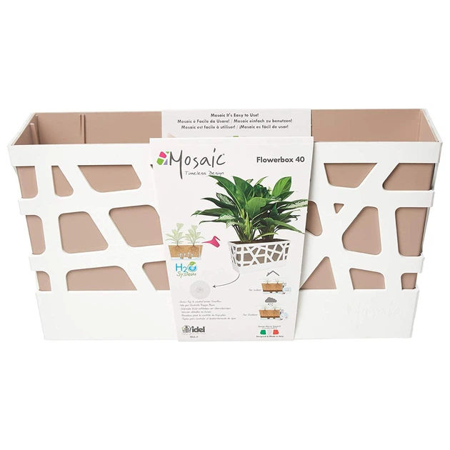 Вазон Idel Flowerbox прямокутний коричневий/білий 40см (730027) - изображение 2